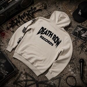 Death Row Records - Crooks & Castles Graphic Streetwear Hoodie - Cream- Sz M NWT